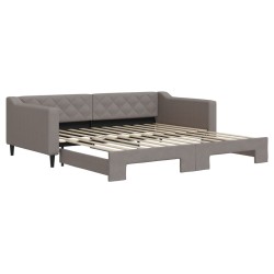 vidaXL Tagesbett Ausziehbar Taupe 100x200 cm Stoff