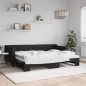 vidaXL Tagesbett Ausziehbar Schwarz 80x200 cm Stoff vidaXL Tagesbett Ausziehbar Schwarz 80x200 cm Stoff