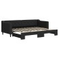 vidaXL Tagesbett Ausziehbar Schwarz 80x200 cm Stoff vidaXL Tagesbett Ausziehbar Schwarz 80x200 cm Stoff
