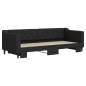 vidaXL Tagesbett Ausziehbar Schwarz 80x200 cm Stoff vidaXL Tagesbett Ausziehbar Schwarz 80x200 cm Stoff
