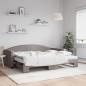 vidaXL Tagesbett Ausziehbar mit Matratzen Taupe 90x200 cm Stoff vidaXL Tagesbett Ausziehbar mit Matratzen Taupe 90x200 cm Stoff