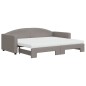 vidaXL Tagesbett Ausziehbar mit Matratzen Taupe 90x200 cm Stoff vidaXL Tagesbett Ausziehbar mit Matratzen Taupe 90x200 cm Stoff
