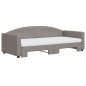 vidaXL Tagesbett Ausziehbar mit Matratzen Taupe 90x200 cm Stoff vidaXL Tagesbett Ausziehbar mit Matratzen Taupe 90x200 cm Stoff