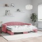 vidaXL Tagesbett Ausziehbar Rosa 80x200 cm Samt vidaXL Tagesbett Ausziehbar Rosa 80x200 cm Samt