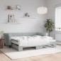 vidaXL Tagesbett Ausziehbar mit Matratzen Hellgrau 90x200 cm Samt vidaXL Tagesbett Ausziehbar mit Matratzen Hellgrau 90x200 cm Samt