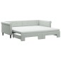 vidaXL Tagesbett Ausziehbar mit Matratzen Hellgrau 90x200 cm Samt vidaXL Tagesbett Ausziehbar mit Matratzen Hellgrau 90x200 cm Samt