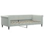 vidaXL Tagesbett Ausziehbar mit Matratzen Hellgrau 90x200 cm Samt vidaXL Tagesbett Ausziehbar mit Matratzen Hellgrau 90x200 cm Samt