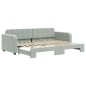 vidaXL Tagesbett Ausziehbar Hellgrau 80x200 cm Samt vidaXL Tagesbett Ausziehbar Hellgrau 80x200 cm Samt
