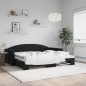vidaXL Tagesbett Ausziehbar Schwarz 90x190 cm Samt vidaXL Tagesbett Ausziehbar Schwarz 90x190 cm Samt