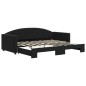 vidaXL Tagesbett Ausziehbar Schwarz 90x190 cm Samt vidaXL Tagesbett Ausziehbar Schwarz 90x190 cm Samt