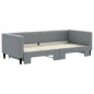 vidaXL Tagesbett Ausziehbar Hellgrau 90x200 cm Stoff vidaXL Tagesbett Ausziehbar Hellgrau 90x200 cm Stoff