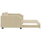 vidaXL Tagesbett Ausziehbar Creme 100x200 cm Stoff vidaXL Tagesbett Ausziehbar Creme 100x200 cm Stoff