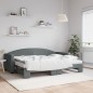vidaXL Tagesbett Ausziehbar mit Matratzen Dunkelgrau 80x200 cm Stoff vidaXL Tagesbett Ausziehbar mit Matratzen Dunkelgrau 80x200 cm Stoff