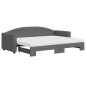 vidaXL Tagesbett Ausziehbar mit Matratzen Dunkelgrau 80x200 cm Stoff vidaXL Tagesbett Ausziehbar mit Matratzen Dunkelgrau 80x200 cm Stoff
