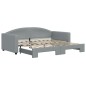 vidaXL Tagesbett Ausziehbar Hellgrau 90x190 cm Stoff vidaXL Tagesbett Ausziehbar Hellgrau 90x190 cm Stoff