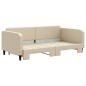 vidaXL Tagesbett Ausziehbar Creme 100x200 cm Stoff vidaXL Tagesbett Ausziehbar Creme 100x200 cm Stoff