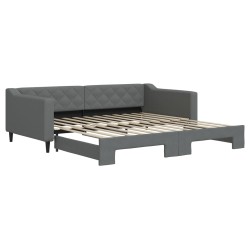 vidaXL Tagesbett Ausziehbar Dunkelgrau 100x200 cm Stoff