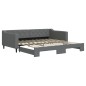 vidaXL Tagesbett Ausziehbar Dunkelgrau 100x200 cm Stoff vidaXL Tagesbett Ausziehbar Dunkelgrau 100x200 cm Stoff