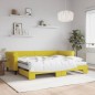 vidaXL Tagesbett Ausziehbar mit Matratzen Gelb 90x200 cm Samt vidaXL Tagesbett Ausziehbar mit Matratzen Gelb 90x200 cm Samt