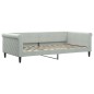 vidaXL Tagesbett Ausziehbar mit Matratzen Hellgrau 100x200 cm Samt vidaXL Tagesbett Ausziehbar mit Matratzen Hellgrau 100x200 cm Samt
