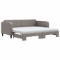 vidaXL Tagesbett Ausziehbar mit Matratzen Taupe 90x200 cm Stoff vidaXL Tagesbett Ausziehbar mit Matratzen Taupe 90x200 cm Stoff