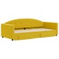vidaXL Tagesbett Ausziehbar mit Schubladen Gelb 90x200 cm Samt vidaXL Tagesbett Ausziehbar mit Schubladen Gelb 90x200 cm Samt