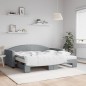 vidaXL Tagesbett Ausziehbar mit Matratze Hellgrau 90x190 cm Stoff vidaXL Tagesbett Ausziehbar mit Matratze Hellgrau 90x190 cm Stoff