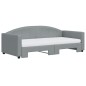 vidaXL Tagesbett Ausziehbar mit Matratze Hellgrau 90x190 cm Stoff vidaXL Tagesbett Ausziehbar mit Matratze Hellgrau 90x190 cm Stoff