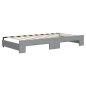 vidaXL Tagesbett Ausziehbar mit Matratze Hellgrau 90x190 cm Stoff vidaXL Tagesbett Ausziehbar mit Matratze Hellgrau 90x190 cm Stoff