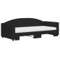 vidaXL Tagesbett Ausziehbar mit Matratzen Schwarz 90x190 cm Stoff vidaXL Tagesbett Ausziehbar mit Matratzen Schwarz 90x190 cm Stoff