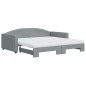 vidaXL Tagesbett Ausziehbar mit Matratze Hellgrau 100x200 cm Stoff vidaXL Tagesbett Ausziehbar mit Matratze Hellgrau 100x200 cm Stoff