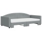 vidaXL Tagesbett Ausziehbar mit Matratze Hellgrau 100x200 cm Stoff vidaXL Tagesbett Ausziehbar mit Matratze Hellgrau 100x200 cm Stoff