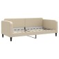 vidaXL Tagesbett Ausziehbar mit Matratzen Creme 90x200 cm Stoff vidaXL Tagesbett Ausziehbar mit Matratzen Creme 90x200 cm Stoff