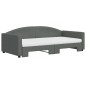 vidaXL Tagesbett Ausziehbar mit Matratzen Dunkelgrau 100x200 cm Stoff vidaXL Tagesbett Ausziehbar mit Matratzen Dunkelgrau 100x200 cm Stoff