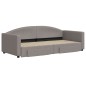 vidaXL Tagesbett Ausziehbar mit Schubladen Taupe 90x200 cm Stoff vidaXL Tagesbett Ausziehbar mit Schubladen Taupe 90x200 cm Stoff