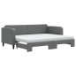 vidaXL Tagesbett Ausziehbar mit Matratzen Dunkelgrau 80x200 cm Stoff vidaXL Tagesbett Ausziehbar mit Matratzen Dunkelgrau 80x200 cm Stoff
