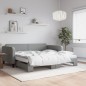 vidaXL Tagesbett Ausziehbar mit Matratze Hellgrau 100x200 cm Stoff vidaXL Tagesbett Ausziehbar mit Matratze Hellgrau 100x200 cm Stoff