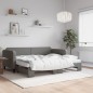 vidaXL Tagesbett Ausziehbar mit Matratzen Dunkelgrau 90x200 cm Stoff vidaXL Tagesbett Ausziehbar mit Matratzen Dunkelgrau 90x200 cm Stoff