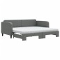 vidaXL Tagesbett Ausziehbar mit Matratzen Dunkelgrau 90x200 cm Stoff vidaXL Tagesbett Ausziehbar mit Matratzen Dunkelgrau 90x200 cm Stoff
