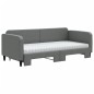 vidaXL Tagesbett Ausziehbar mit Matratzen Dunkelgrau 90x200 cm Stoff vidaXL Tagesbett Ausziehbar mit Matratzen Dunkelgrau 90x200 cm Stoff