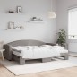 vidaXL Tagesbett Ausziehbar mit Matratzen Taupe 80x200 cm Stoff vidaXL Tagesbett Ausziehbar mit Matratzen Taupe 80x200 cm Stoff