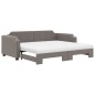 vidaXL Tagesbett Ausziehbar mit Matratzen Taupe 100x200 cm Stoff vidaXL Tagesbett Ausziehbar mit Matratzen Taupe 100x200 cm Stoff