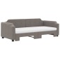 vidaXL Tagesbett Ausziehbar mit Matratzen Taupe 100x200 cm Stoff vidaXL Tagesbett Ausziehbar mit Matratzen Taupe 100x200 cm Stoff