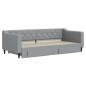 vidaXL Tagesbett Ausziehbar mit Schubladen Hellgrau 90x200 cm Stoff vidaXL Tagesbett Ausziehbar mit Schubladen Hellgrau 90x200 cm Stoff