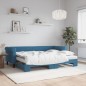 vidaXL Tagesbett Ausziehbar mit Matratzen Blau 80x200 cm Samt vidaXL Tagesbett Ausziehbar mit Matratzen Blau 80x200 cm Samt