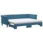 vidaXL Tagesbett Ausziehbar mit Matratzen Blau 80x200 cm Samt vidaXL Tagesbett Ausziehbar mit Matratzen Blau 80x200 cm Samt