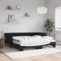 vidaXL Tagesbett Ausziehbar mit Matratzen Schwarz 90x190 cm Samt vidaXL Tagesbett Ausziehbar mit Matratzen Schwarz 90x190 cm Samt