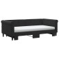 vidaXL Tagesbett Ausziehbar mit Matratzen Schwarz 90x190 cm Samt vidaXL Tagesbett Ausziehbar mit Matratzen Schwarz 90x190 cm Samt