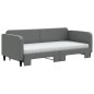vidaXL Tagesbett Ausziehbar mit Matratzen Dunkelgrau 90x190 cm Stoff vidaXL Tagesbett Ausziehbar mit Matratzen Dunkelgrau 90x190 cm Stoff