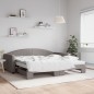 vidaXL Tagesbett Ausziehbar mit Matratzen Taupe 100x200 cm Stoff vidaXL Tagesbett Ausziehbar mit Matratzen Taupe 100x200 cm Stoff
